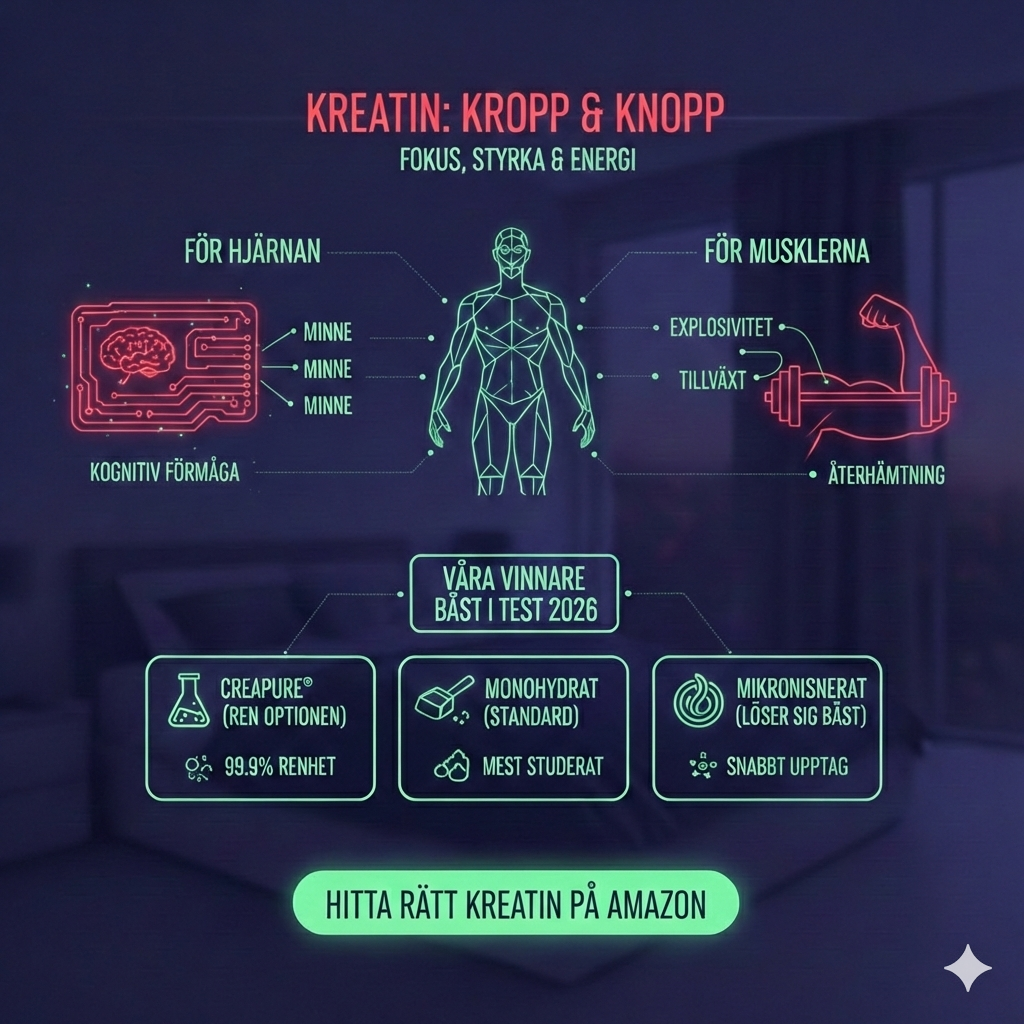 Kreatin Bäst i Test 2026: Guide till Muskler & Hjärnfokus 🧠💪