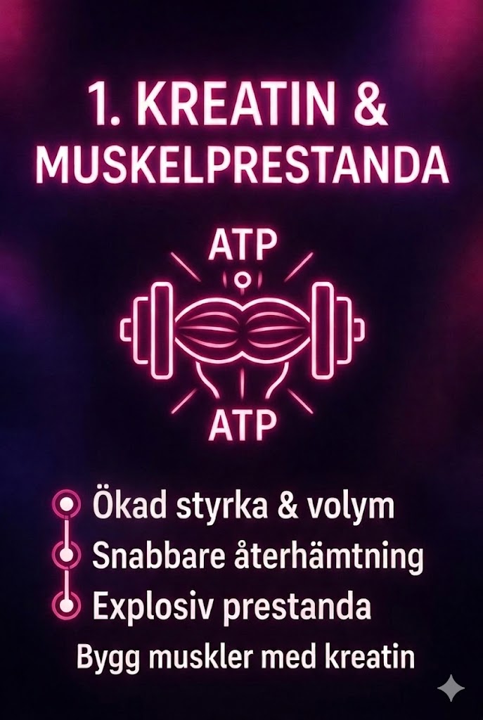 Kreatin muskelprestanda biohacking – ökad styrka, volym och snabbare återhämtning